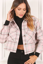 Load image into Gallery viewer, Plaid crop jacket

