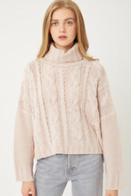 Load image into Gallery viewer, Turtle Neck Cable Knit Sweater
