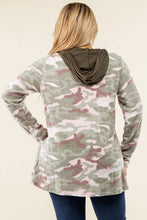 Load image into Gallery viewer, Camo Cardigan with Hoodie

