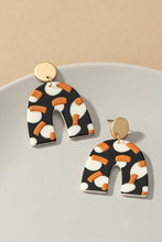 Load image into Gallery viewer, Animal print arch drop earrings
