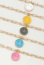 Load image into Gallery viewer, Smiley face pendant necklace
