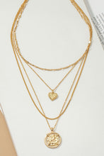 Load image into Gallery viewer, 4 row delicate chain choker with heart and coin

