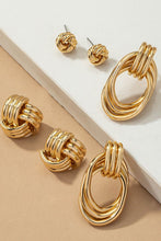 Load image into Gallery viewer, Premium trio metal knot and hoop earrings
