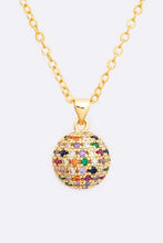 Load image into Gallery viewer, Mix Color CZ Disco Ball Pendant Necklace
