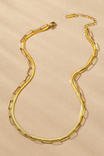 Load image into Gallery viewer, 2 LAYER PAPER CLIP AND HERRINGBONE CHAIN NECKLACE
