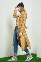 Load image into Gallery viewer, PLAID PRINT COLLAR LONG SHIRT DRESS
