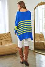 Load image into Gallery viewer, Multi Striped Elbow Patch Loose Fit Sweater Top
