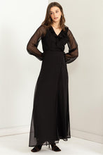 Load image into Gallery viewer, LOST IN LOVE RUFFLE TIE-WAIST MAXI WRAP DRESS
