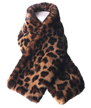 Load image into Gallery viewer, Leopard Faux Felt Fur Neck Warmer Insert Scarf
