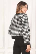 Load image into Gallery viewer, Black check knitted jacket

